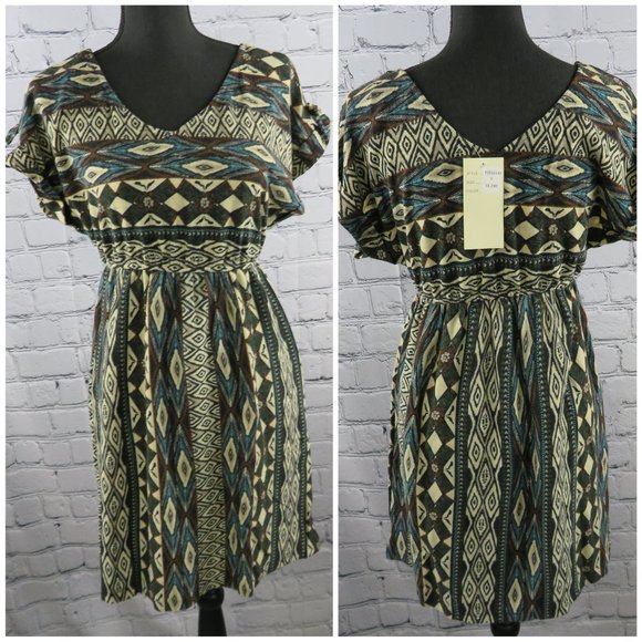 NWT - Women's Print Dress w/ Synched Waist - Picture 1 of 5